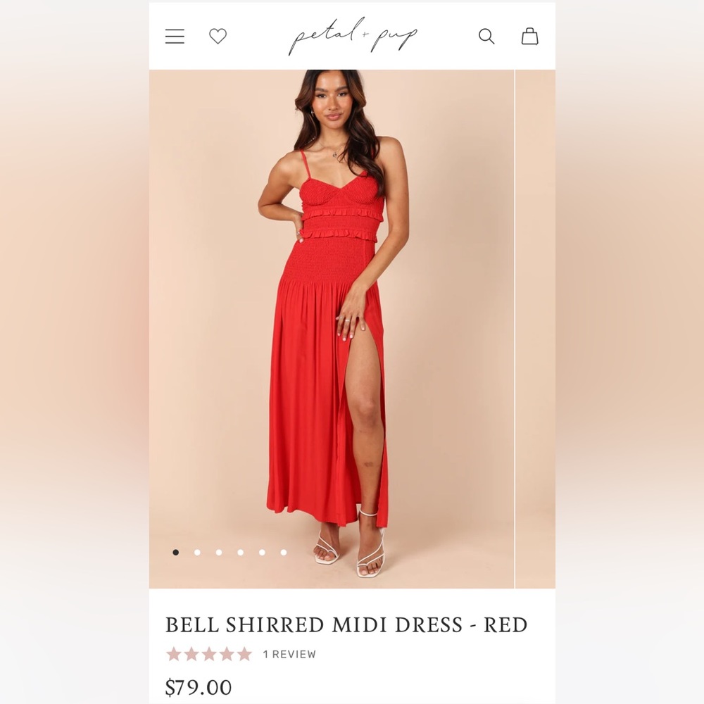 Petal and Pup Red midi Dress
